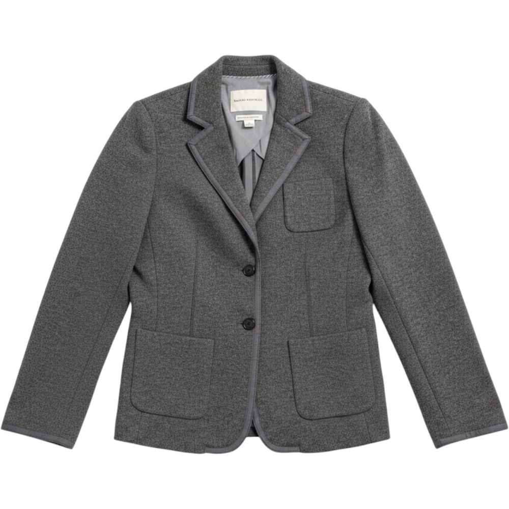 Banana Republic Women's Grey Italian Wool Blazer with Crest Buttons Size 10‎